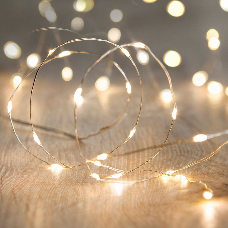 100 Micro Luzes de Fada LED Brancas Quentes